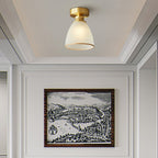 Modern Luxury Brass & Glass Cone 1/6/8/10-Light Semi-Flush Mount Ceiling Light For Bedroom, Living Room & Hallway