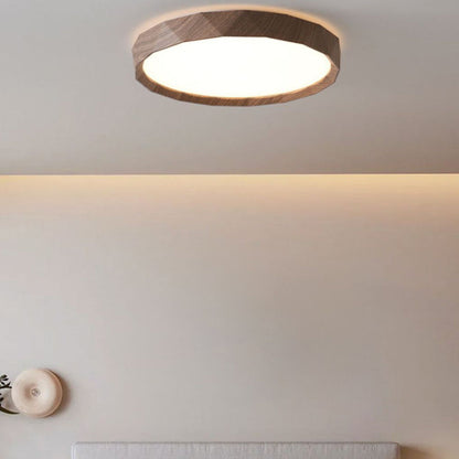 Traditional Japanese Iron Acrylic Round Dome LED Flush Mount Ceiling Light For Bedroom And Living Room