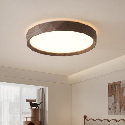 Traditional Japanese Iron Acrylic Round Dome LED Flush Mount Ceiling Light For Bedroom And Living Room