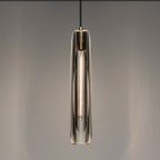 Modern Luxury Brass Crystal Cylinder 1-Light Pendant Light For Bedroom And Living Room