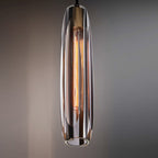 Modern Luxury Brass Crystal Cylinder 1-Light Pendant Light For Bedroom And Living Room