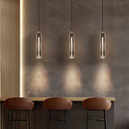 Modern Luxury Brass Crystal Cylinder 1-Light Pendant Light For Bedroom And Living Room