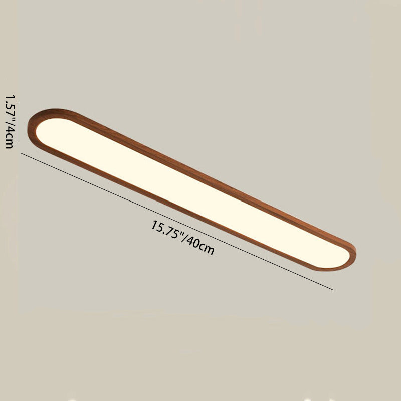 Traditional Vintage Iron & Acrylic Oval Long LED Flush Mount Ceiling Light for Hallway, Bedroom & Living Room