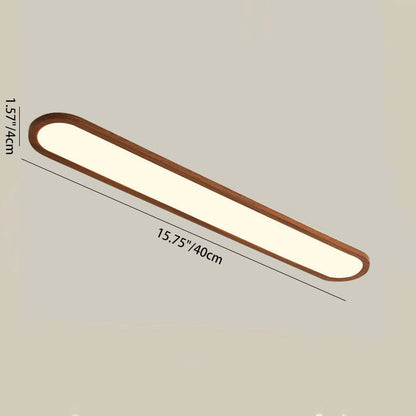 Traditional Vintage Iron & Acrylic Oval Long LED Flush Mount Ceiling Light for Hallway, Bedroom & Living Room
