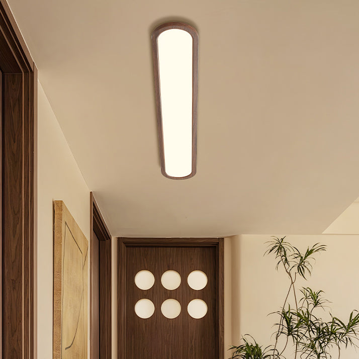 Traditional Vintage Iron & Acrylic Oval Long LED Flush Mount Ceiling Light for Hallway, Bedroom & Living Room