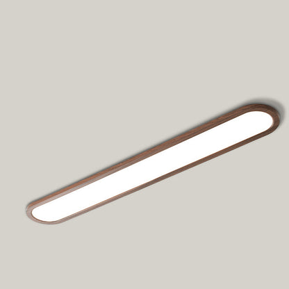Traditional Vintage Iron & Acrylic Oval Long LED Flush Mount Ceiling Light for Hallway, Bedroom & Living Room