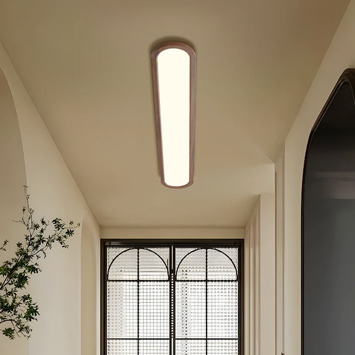 Traditional Vintage Iron & Acrylic Oval Long LED Flush Mount Ceiling Light for Hallway, Bedroom & Living Room