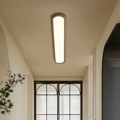 Traditional Vintage Iron & Acrylic Oval Long LED Flush Mount Ceiling Light for Hallway, Bedroom & Living Room