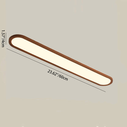 Traditional Vintage Iron & Acrylic Oval Long LED Flush Mount Ceiling Light for Hallway, Bedroom & Living Room