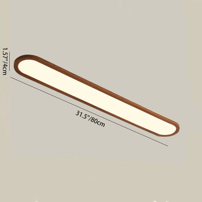 Traditional Vintage Iron & Acrylic Oval Long LED Flush Mount Ceiling Light for Hallway, Bedroom & Living Room