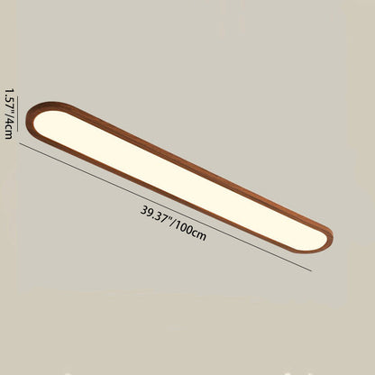 Traditional Vintage Iron & Acrylic Oval Long LED Flush Mount Ceiling Light for Hallway, Bedroom & Living Room