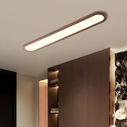 Traditional Vintage Iron & Acrylic Oval Long LED Flush Mount Ceiling Light for Hallway, Bedroom & Living Room