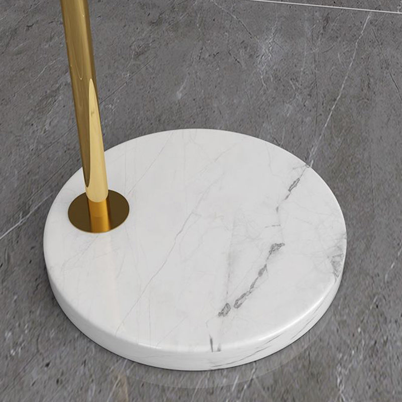 Contemporary Nordic Iron, Marble & Glass Round 1-Light Standing Floor Lamp With Adjustable Head For Living Room & Bedroom Lumendat