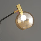 Contemporary Nordic Iron, Marble & Glass Round 1-Light Standing Floor Lamp With Adjustable Head For Living Room & Bedroom Lumendat