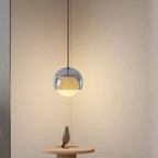 Contemporary Nordic Iron & Glass Round 1-light Pendant Light for Bedroom, Dining Room & Living Room