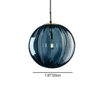 Contemporary Nordic Glass & Metal Round 1-light Pendant Light for Bedroom & Living Room