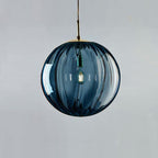 Contemporary Nordic Glass & Metal Round 1-light Pendant Light for Bedroom & Living Room