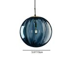 Contemporary Nordic Glass & Metal Round 1-light Pendant Light for Bedroom & Living Room