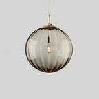 Contemporary Nordic Glass & Metal Round 1-light Pendant Light for Bedroom & Living Room