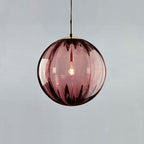 Contemporary Nordic Glass & Metal Round 1-light Pendant Light for Bedroom & Living Room