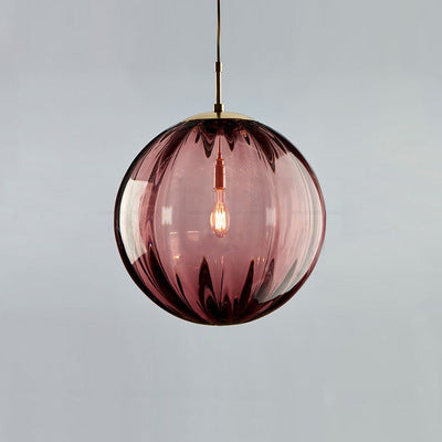 Contemporary Nordic Glass & Metal Round 1-light Pendant Light for Bedroom & Living Room