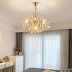Traditional French Crystal & Iron Teardrop 8/10/12/15-light Chandelier for Bedroom & Living Room BulbSquare