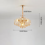 Traditional French Crystal & Iron Teardrop 8/10/12/15-light Chandelier for Bedroom & Living Room BulbSquare