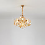 Traditional French Crystal & Iron Teardrop 8/10/12/15-light Chandelier for Bedroom & Living Room BulbSquare