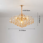 Traditional French Crystal & Iron Teardrop 8/10/12/15-light Chandelier for Bedroom & Living Room BulbSquare