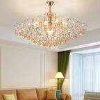 Traditional French Crystal & Iron Teardrop 8/10/12/15-light Chandelier for Bedroom & Living Room BulbSquare