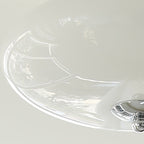 Modern Mid-century Iron & Glass Oval LED Semi-flush Mount Ceiling Light for Bedroom, Hallway, and Living Room