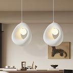 Traditional Japanese Polystyrene Irregular Round 1-Light Pendant Light For Dining Room, Bedroom And Living Room