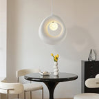 Traditional Japanese Polystyrene Irregular Round 1-Light Pendant Light For Dining Room, Bedroom And Living Room