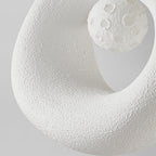 Traditional Japanese Polystyrene Irregular Round 1-Light Pendant Light For Dining Room, Bedroom And Living Room