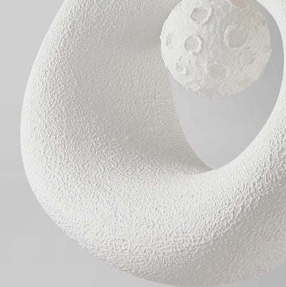 Traditional Japanese Polystyrene Irregular Round 1-Light Pendant Light For Dining Room, Bedroom And Living Room