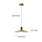 Contemporary Nordic Brass Conical 1-Light Pendant Light For Dining Room, Bedroom And Living Room