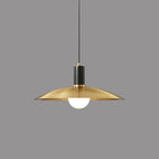Contemporary Nordic Brass Conical 1-Light Pendant Light For Dining Room, Bedroom And Living Room