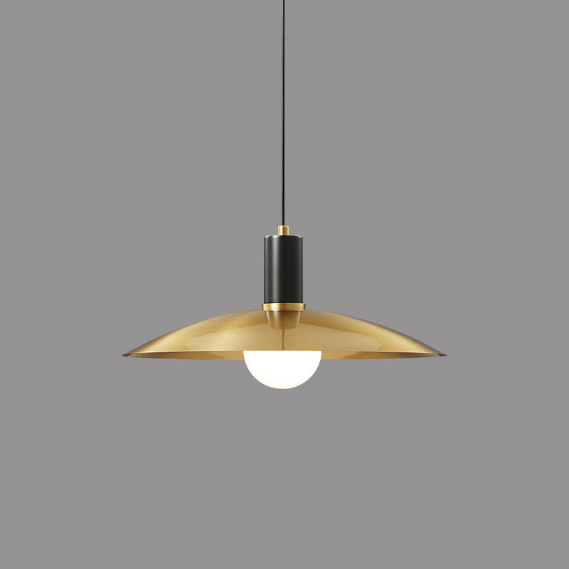 Contemporary Nordic Brass Conical 1-Light Pendant Light For Dining Room, Bedroom And Living Room