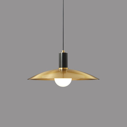 Contemporary Nordic Brass Conical 1-Light Pendant Light For Dining Room, Bedroom And Living Room