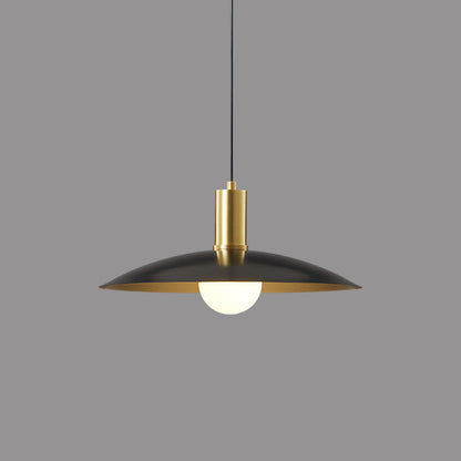 Contemporary Nordic Brass Conical 1-Light Pendant Light For Dining Room, Bedroom And Living Room