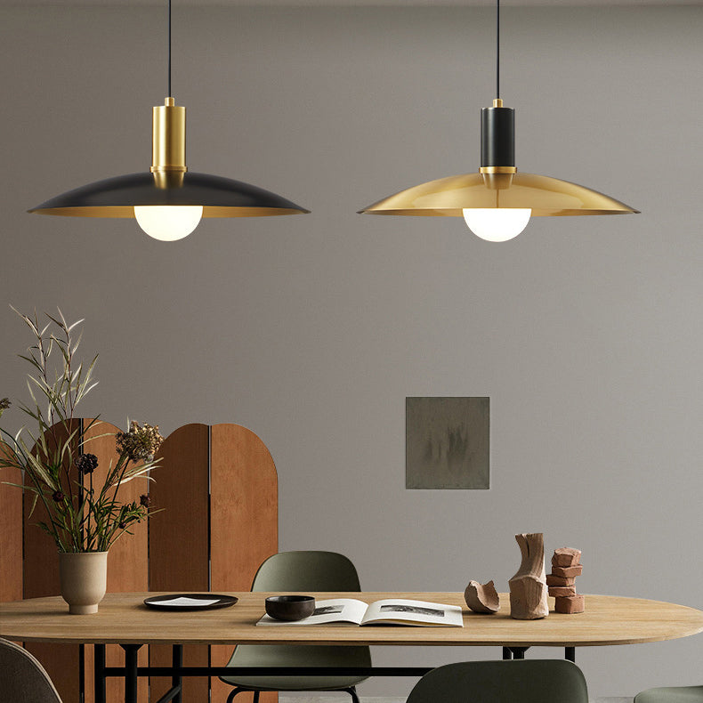 Contemporary Nordic Brass Conical 1-Light Pendant Light For Dining Room, Bedroom And Living Room