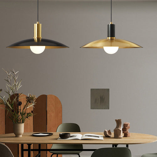 Contemporary Nordic Brass Conical 1-Light Pendant Light For Dining Room, Bedroom And Living Room