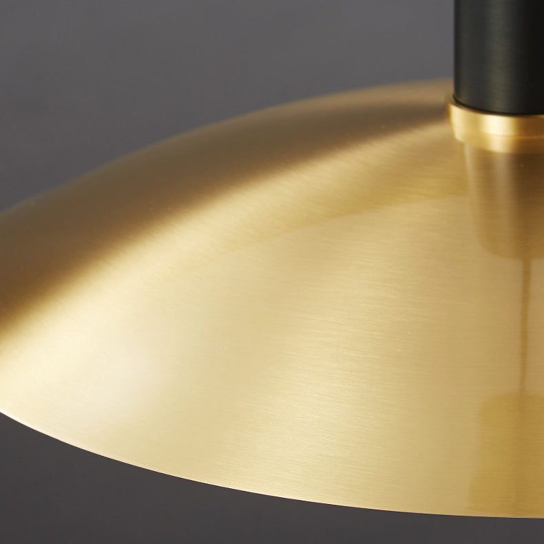 Contemporary Nordic Brass Conical 1-Light Pendant Light For Dining Room, Bedroom And Living Room