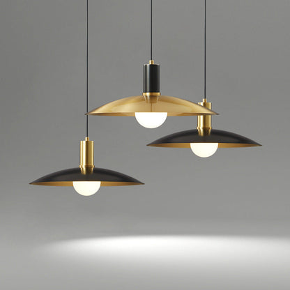 Contemporary Nordic Brass Conical 1-Light Pendant Light For Dining Room, Bedroom And Living Room