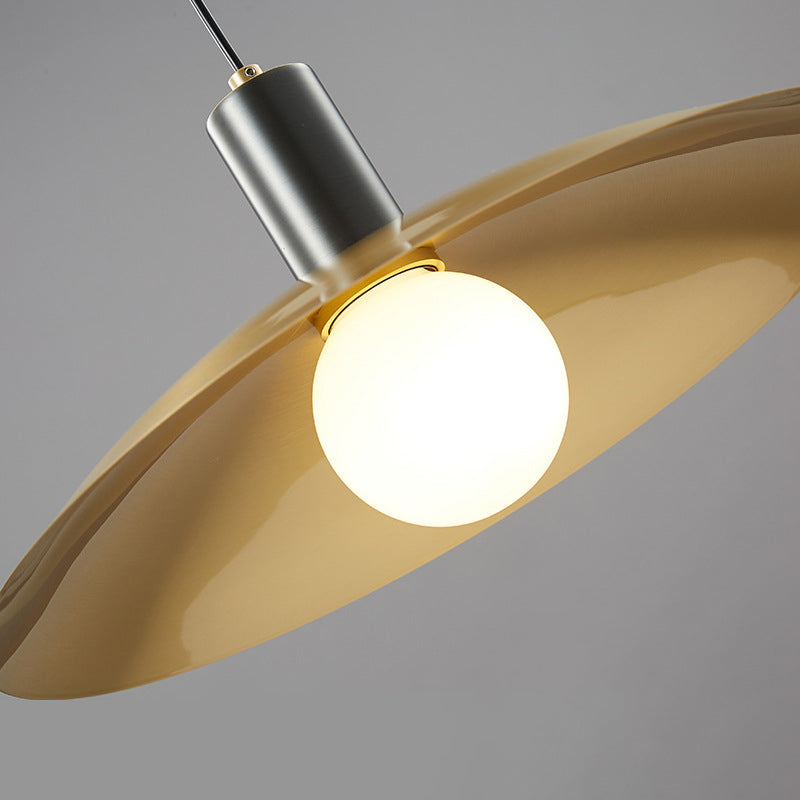Contemporary Nordic Brass Conical 1-Light Pendant Light For Dining Room, Bedroom And Living Room