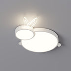 Lumendat Contemporary Creative Iron & Acrylic Rabbit-Shaped LED Flush Mount Ceiling Light For Kids Bedroom & Living Room Lumendat