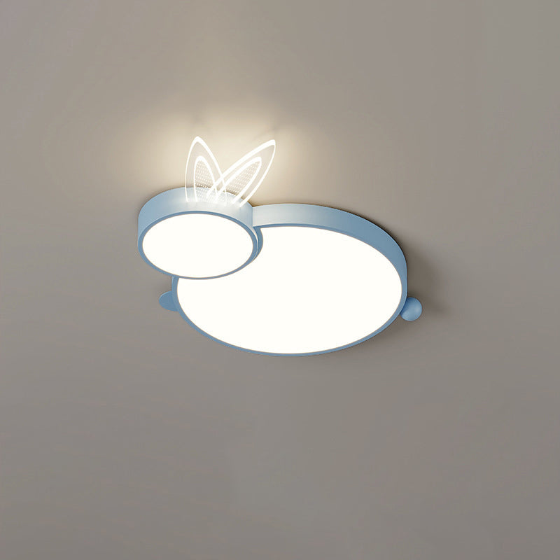 Lumendat Contemporary Creative Iron & Acrylic Rabbit-Shaped LED Flush Mount Ceiling Light For Kids Bedroom & Living Room Lumendat
