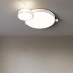 Lumendat Contemporary Creative Iron & Acrylic Rabbit-Shaped LED Flush Mount Ceiling Light For Kids Bedroom & Living Room Lumendat