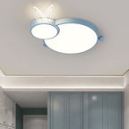 Lumendat Contemporary Creative Iron & Acrylic Rabbit-Shaped LED Flush Mount Ceiling Light For Kids Bedroom & Living Room Lumendat