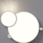 Lumendat Contemporary Creative Iron & Acrylic Rabbit-Shaped LED Flush Mount Ceiling Light For Kids Bedroom & Living Room Lumendat